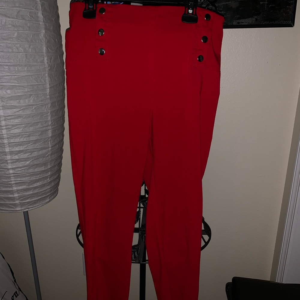 High Waisted Red Pants